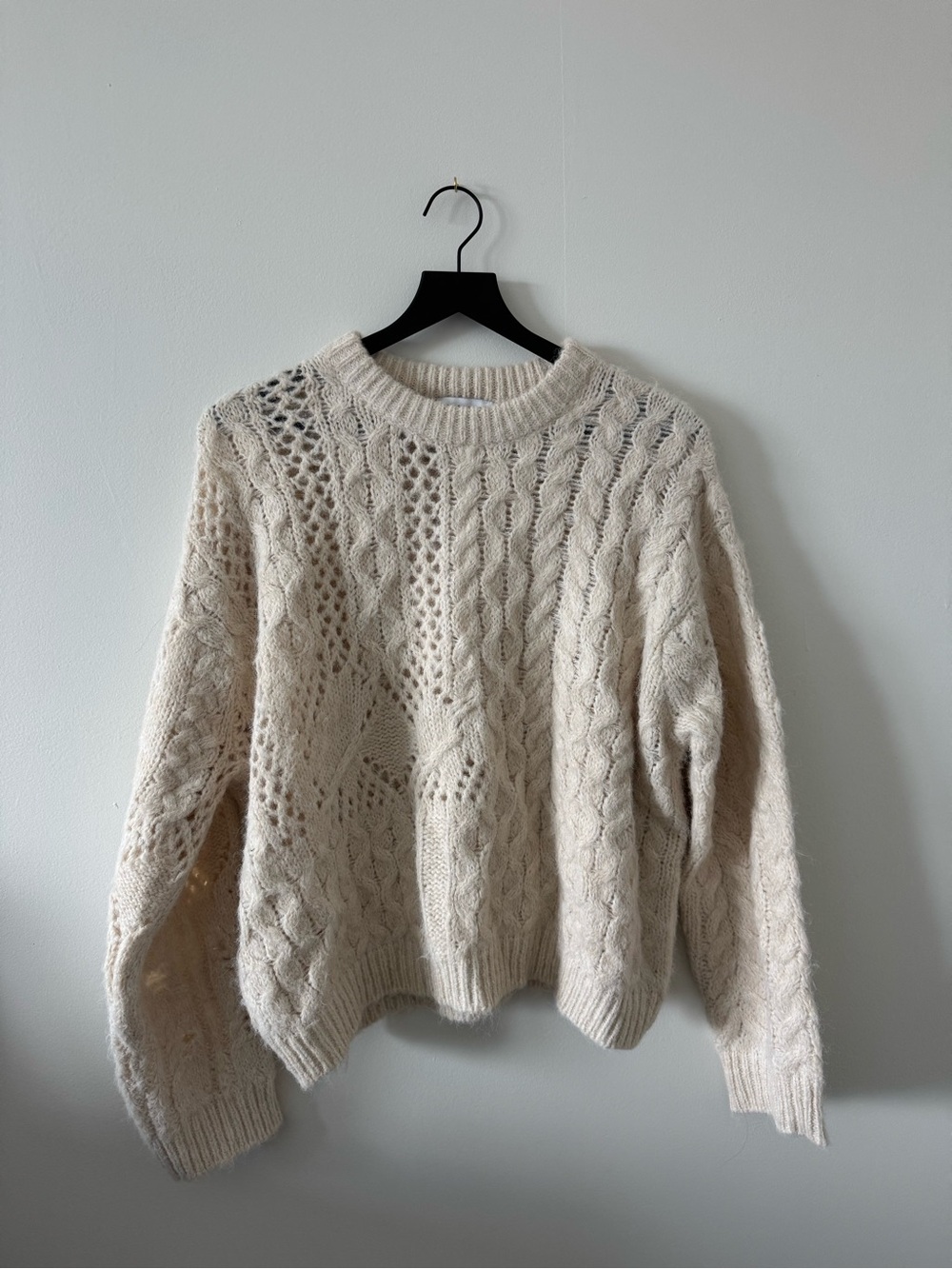 Topshop Chunky Cream Cable Knit Women's Sweater
